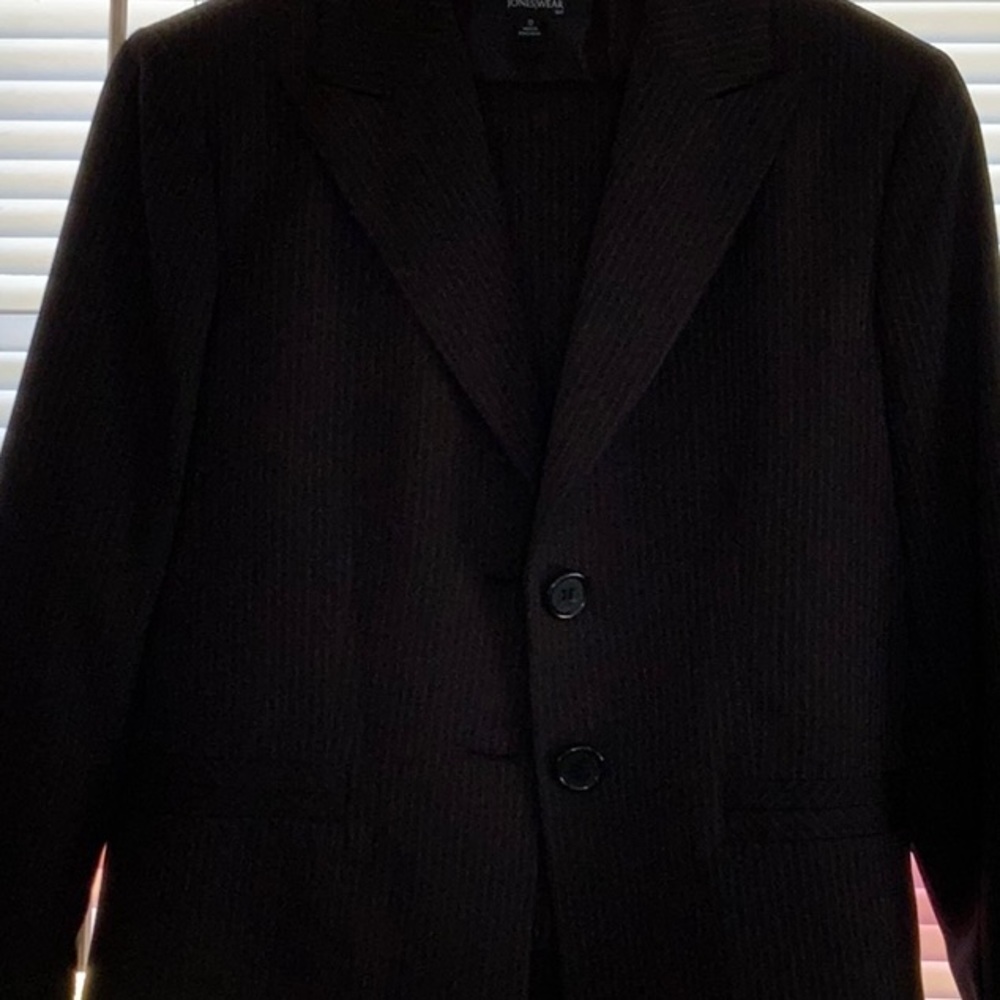 2pc Black Pinstripe Pantsuit